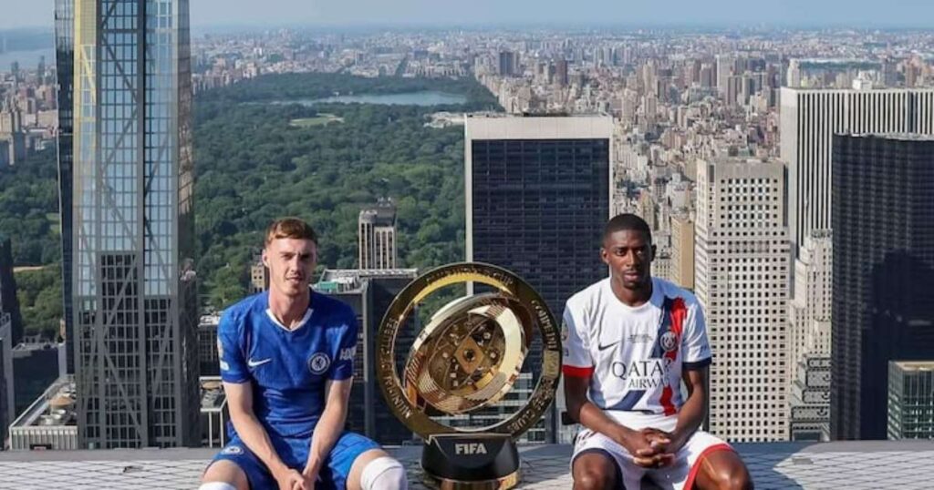 Fifa leva Palmer e Dembélé ao alto de NY para recriar foto histórica antes da final do Mundial