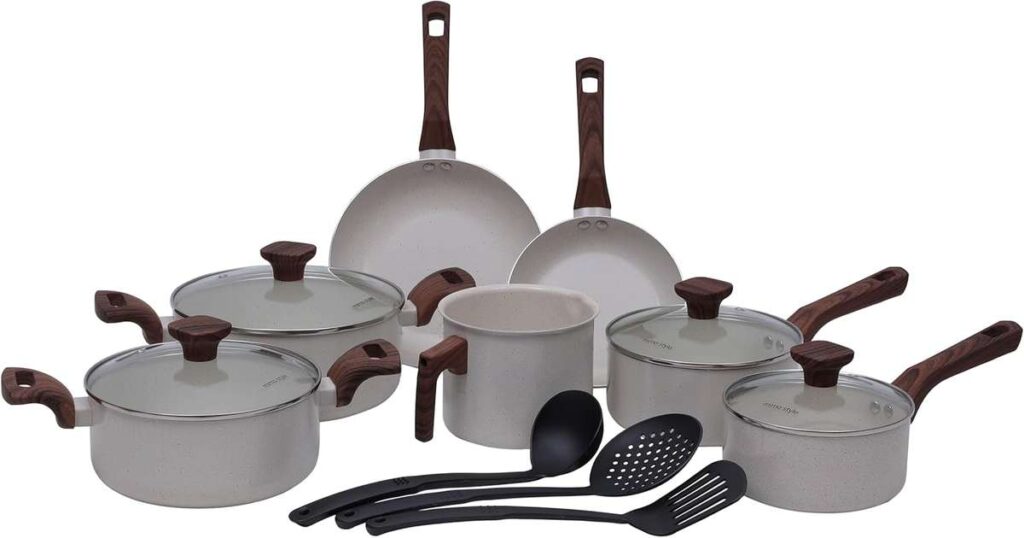 Conjunto de Panelas Mimo Style com Revestimento de Cerâmica está com 16% de desconto na Amazon