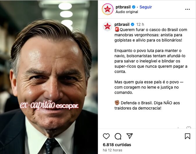 Campanha PT 2026 lança vídeo contra Bolsonaro e bilionários