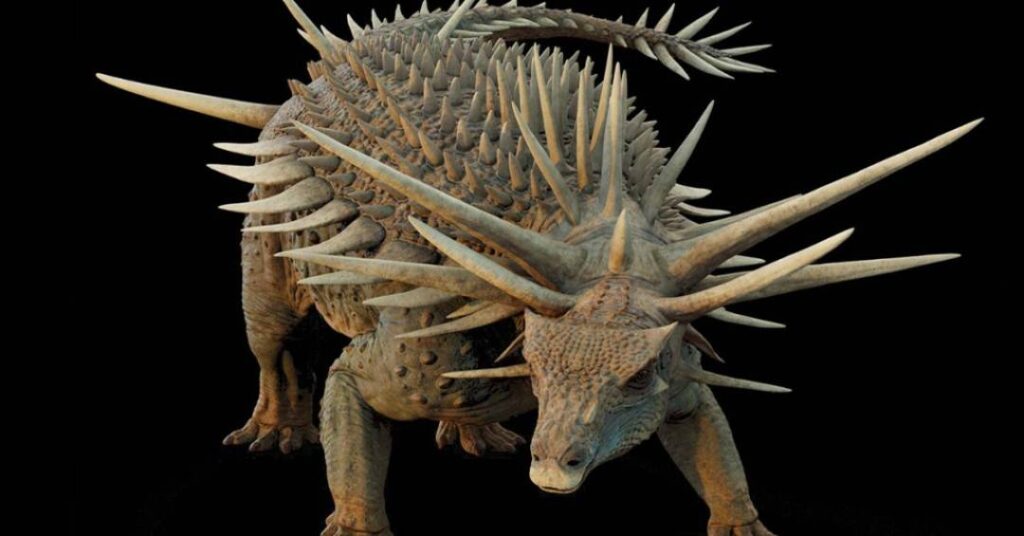 Novo dinossauro “punk rock” coberto de espinhos intriga cientistas