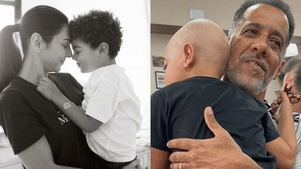 Filho de 4 anos de jornalista da Globo raspa a cabeça durante tratamento contra leucemia