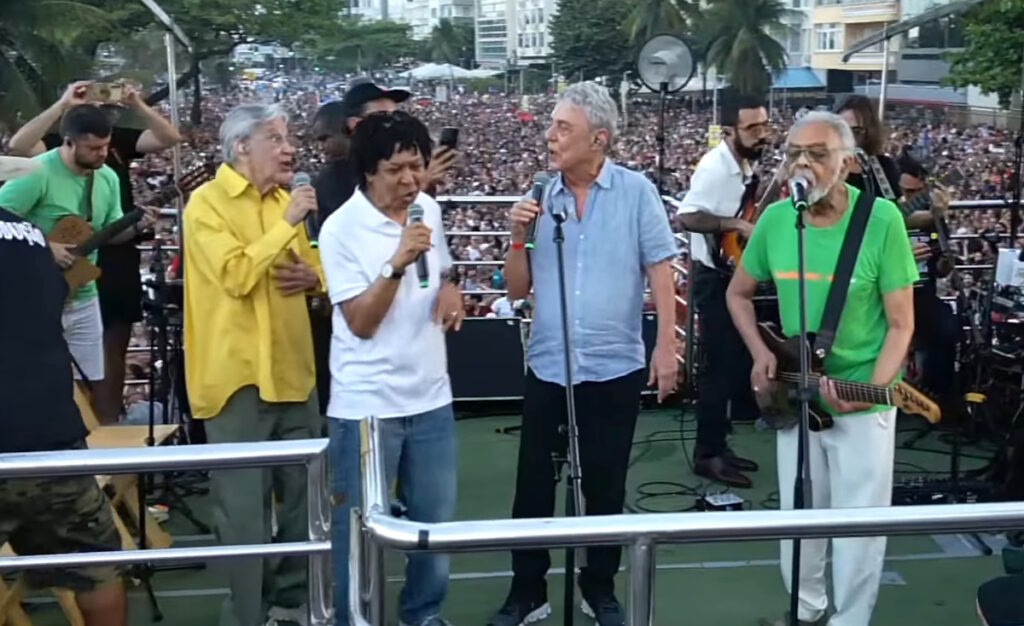 Encontro histórico de Caetano, Chico, Gil e Djavan marca ato contra anista e blindagem